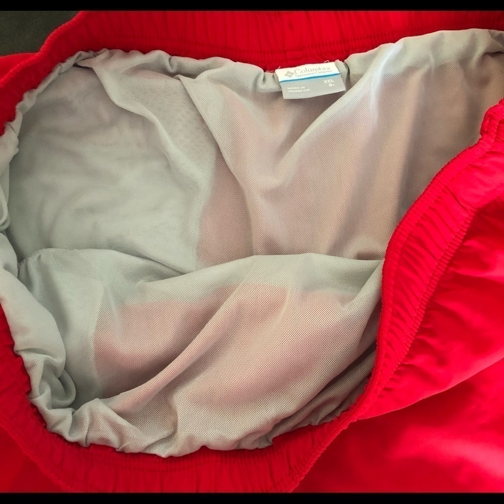 Columbia Swim Trunks Drawstring Waist Mesh Lining Pickets Size XXL RED Vacation - Picture 4 of 7